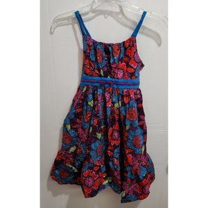 Emily West Girls Sleeveless Back Smocked Dress Bright‎ Multicolor Floral Size 12
